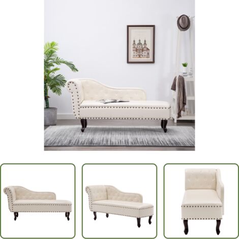 Sedia Chesterfield -  Sedia a Sdraio Bianco Crema in Similpelle
