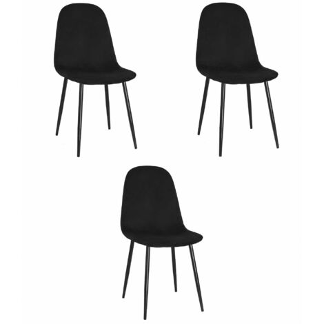 Sedia COMO - velluto nero x 3