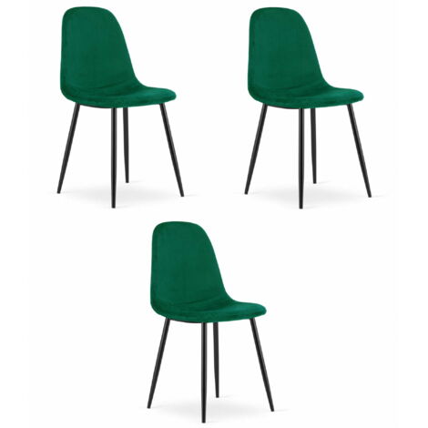 Sedia COMO - velluto verde scuro x 3