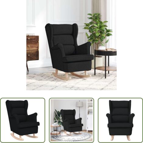 Sedia comoda -  Sedia a Dondolo Nera 74x90x102 cm in Tessuto