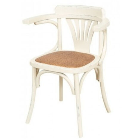 Sedia con braccioli 77x45x42 cm Sedie cucina legno frassino Sedie sala pranzo legno finitura bianca Sedia cucina seduta Rattan