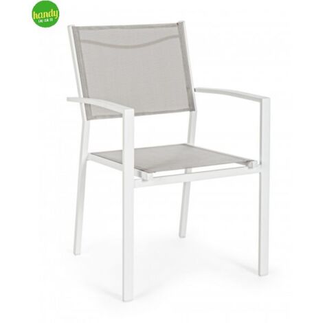 Sedia con braccioli Bizzotto Hilde 88 x 57 x 60 cm bianco-cloud