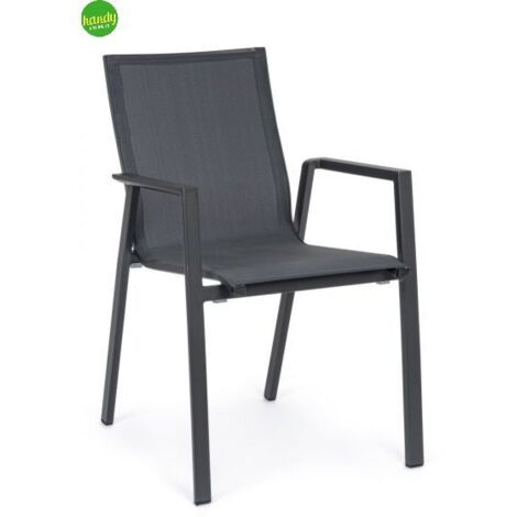 Sedia con braccioli Bizzotto Krion antracite