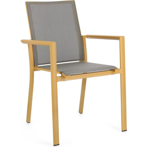 Sedia Con Braccioli Konnor Senape