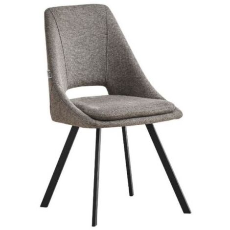 Sedia con cuscino imbottito tessuto grigio Blauss