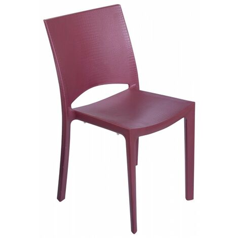Sedia Con Finitura Effetto Pelle Di Coccodrillo bordeaux