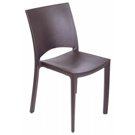 Sedia Con Finitura Effetto Pelle Di Coccodrillo moka