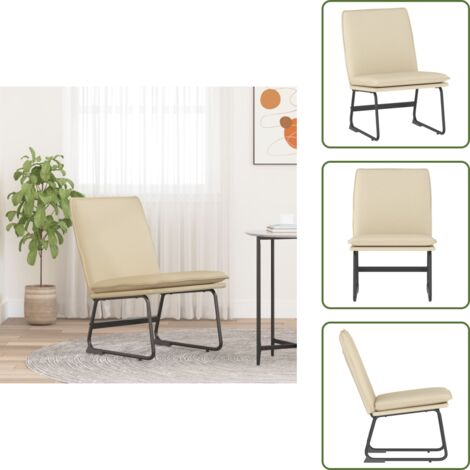 Sedia con schienale imbottito - vidaXL Sedia Lounge Crema 52x75x76 cm in Tessuto - Sedia con seduta profonda