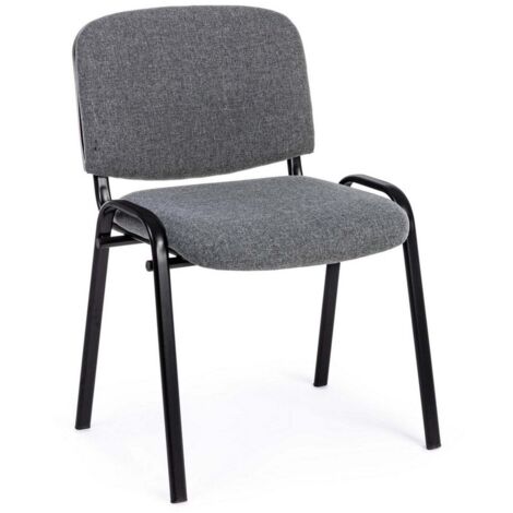 Sedia "Conference" da ufficio, con struttura in acciaio, seduta imbottita ed ergonomica -Grigio