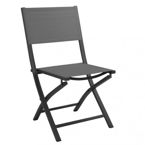 Sedia "Copacabana" pieghevole in alluminio, seduta e schienale in textilene, 58 x 46 x 85 cm -Taupe / Confezione da 1 pezzo
