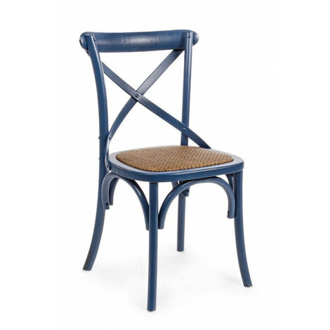 Sedia Cross Blu in Legno