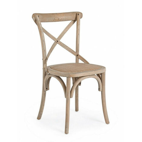 Sedia Cross Grigio Naturale in Legno