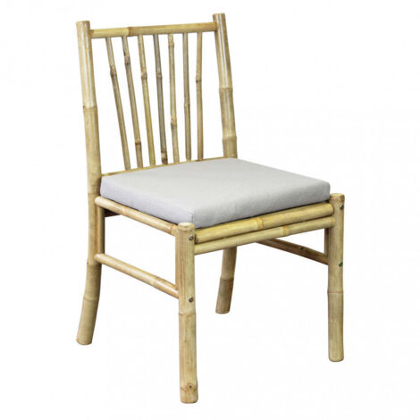 Sedia "Cuba Libre" in legno di Bamboo, con cuscino, 48 x 48 x 45/85 cm