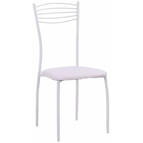 Sedia Cucina Adriana in Ecopelle Bianca - 40x46x90 cm
