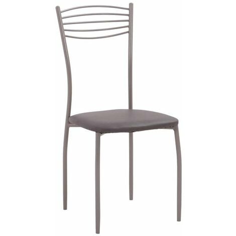 CFADDA Sedia Cucina Adriana in Ecopelle Fango - 40x46x90 cm