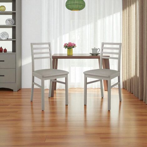 Sedia cucina legno seduta ecopelle - Tortora Tropea 2 sedie