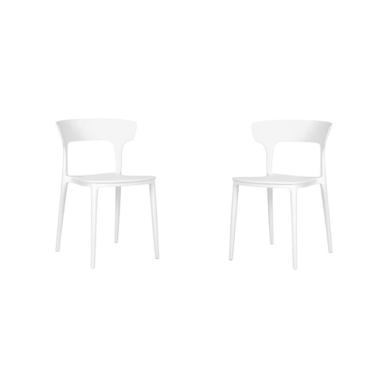 Image of Sedia cucina moderna impilabile per interni ed esterni 2 sedie Bianco - LIAM