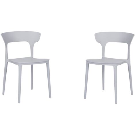 Sedia cucina moderna impilabile per interni ed esterni 2 sedie Grigio - LIAM