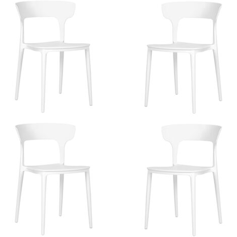 Sedia cucina moderna impilabile per interni ed esterni 4 sedie Bianco - LIAM