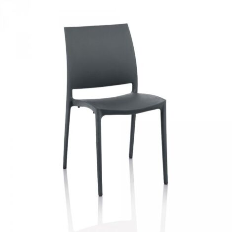 Sedia Curtis polipropilene antracite design ergonomico set 4 pezzi