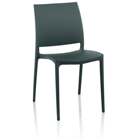 Sedia Curtis polipropilene grigio metal in fibretta