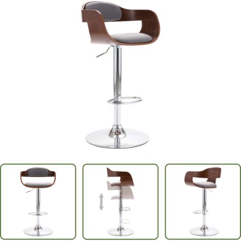 Sedia da bar -  Sgabello da Bar in Compensato e Tessuto Grigio