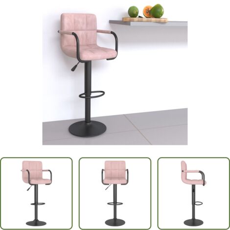 Sedia da bar -  Sgabello da Bar Rosa in Velluto