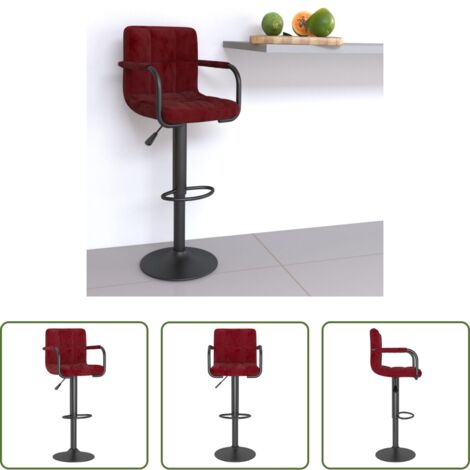 Sedia da bar -  Sgabello da Bar Rosso Vino in Velluto