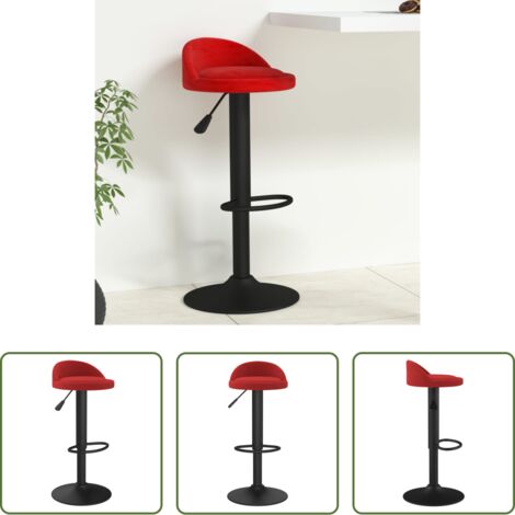 Sedia da bar -  Sgabello da Bar Rosso Vino in Velluto