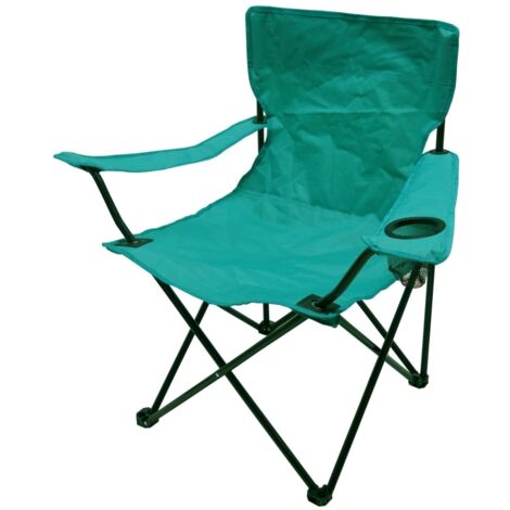 sedia da campeggio pieghevole con braccioli eurogarden in textilene ottanio 50x50x82 cm