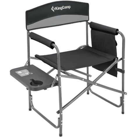 Sedia da campeggio pieghevole KING CAMP con braccioli ASH B10 - nero e grigio