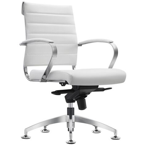 Sedia da conferenza Cadiz White - 100% pelle