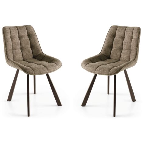 Sedia da cucina in tessuto Marrone gambe metallo FRIEDIC set 2 pz