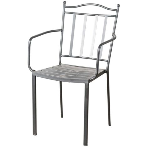 sedia da esterno con braccioli eurogarden "chioggia" in metallo 51x53x90 cm
