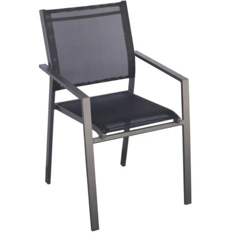 sedia da esterno con braccioli solaria "zara" in alluminio antracite 54x57x89 cm