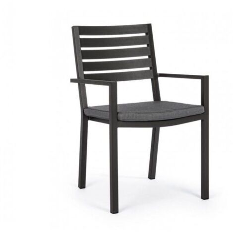 SEDIA DA ESTERNO CON BRACIOLI HELINA ANTRACITE LH32