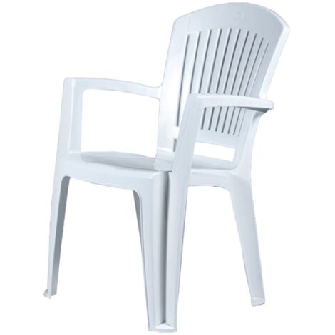 sedia da esterno con schienale medio "comfort vega" in polipropilene bianco 58x46x90 cm