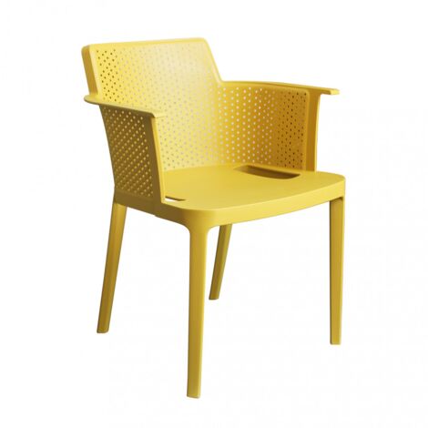 sedia da esterno impilabile elica garden "cathy" in polipropilene giallo 60x58x76,5 cm