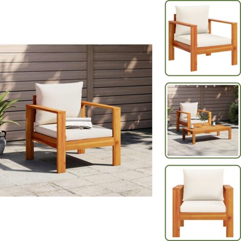 Sedia da esterno in acacia - vidaXL Sedia da Giardino con Cuscini in Legno Massello di Acacia -
