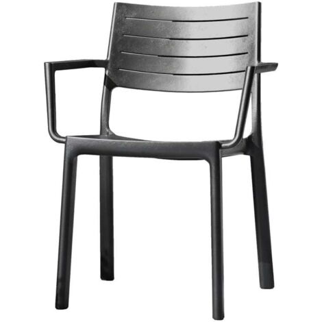 sedia da esterno keter "metaline" in polipropilene effetto metallo colore bronzo, 60x53x81 cm
