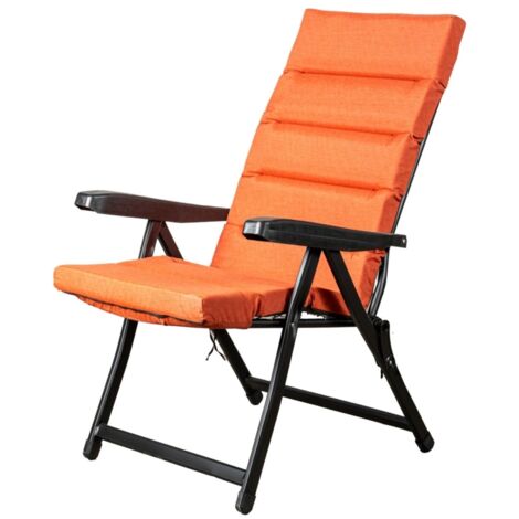 sedia da esterno pieghevole reclinabile "bomber sicilia" in tessuto terracotta 122x60x61 cm