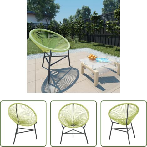 Sedia da esterno -  Sedia Acapulco da Giardino in Polyrattan Verde