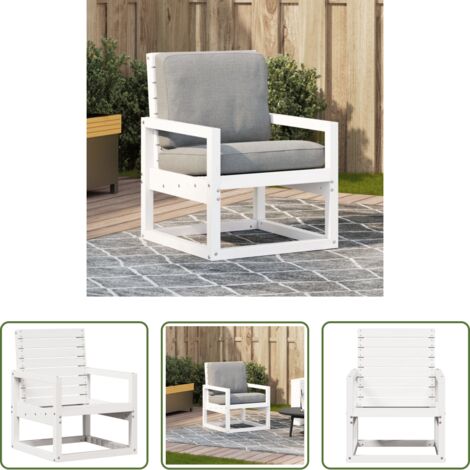 Sedia da esterno - Sedia da Giardino Bianca 57,5x63x76 cm Legno Massello di Pino