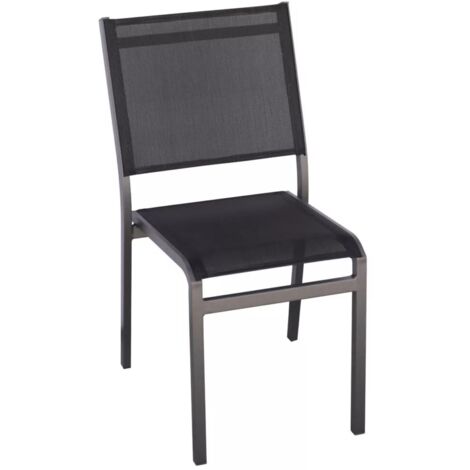 sedia da esterno solaria "pola" impilabile in alluminio antracite 46x59x86 cm
