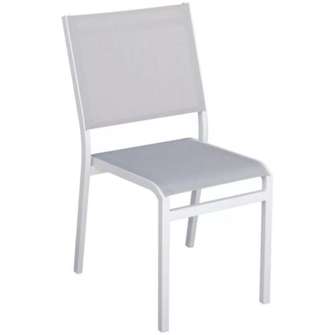 sedia da esterno solaria "pola" impilabile in alluminio bianco e grigio chiaro 46x59x86 cm
