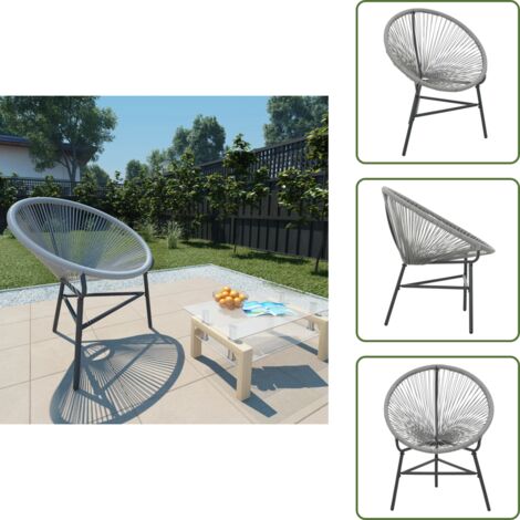 Sedia da esterno - vidaXL Sedia Acapulco da Giardino in Polyrattan Grigia - Sedia in acciaio