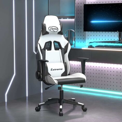 Sedia da Gaming Bianco e Nero in Similpelle vidaXL