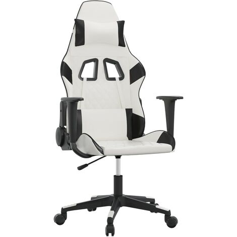 Sedia da Gaming Bianco e Nero in Similpelle vidaXL