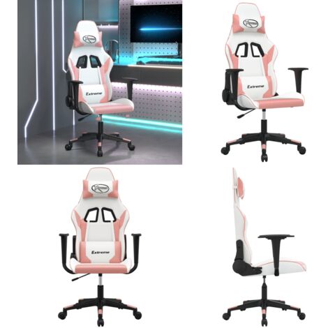 Sedia da Gaming Bianco e Rosa in Similpelle - Similpelle - Comfort