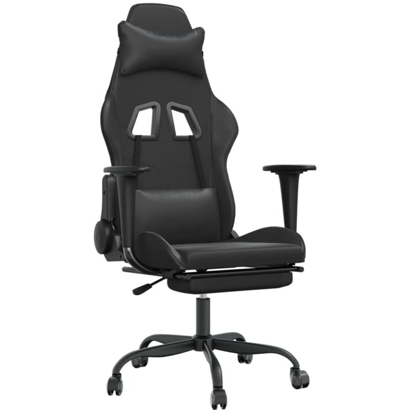 Vidaxl - Sedia da Gaming con Poggiapiedi Nero in Similpelle 37560